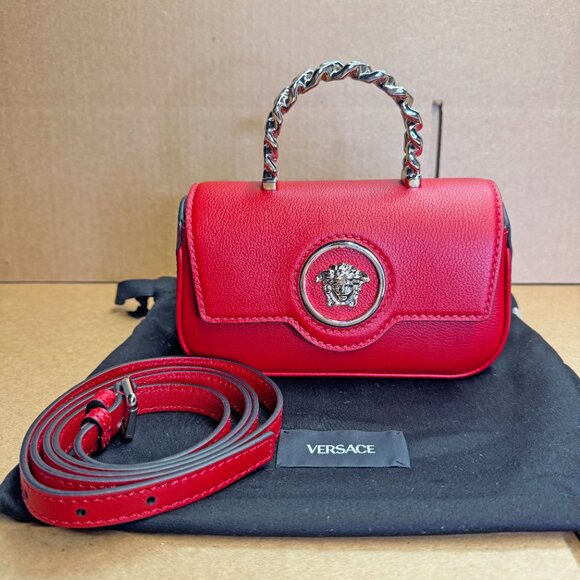 Versace La Medusa Mini Crossbody Bag - Red - Picture 11 of 11